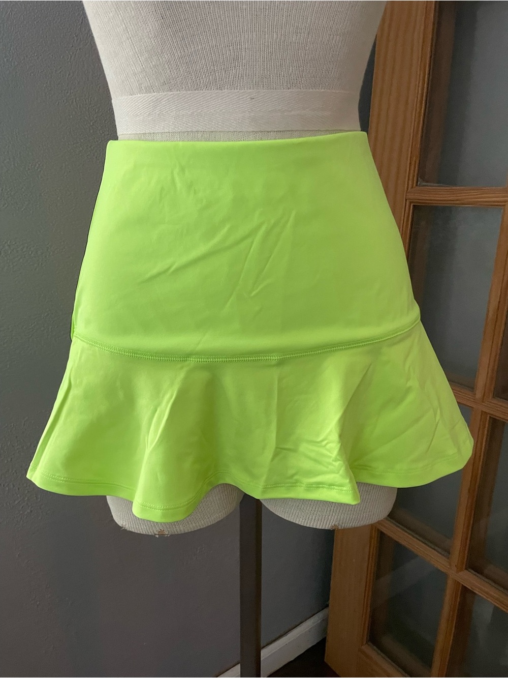 adidas Neon Yellow Skort with Black Side Stripes